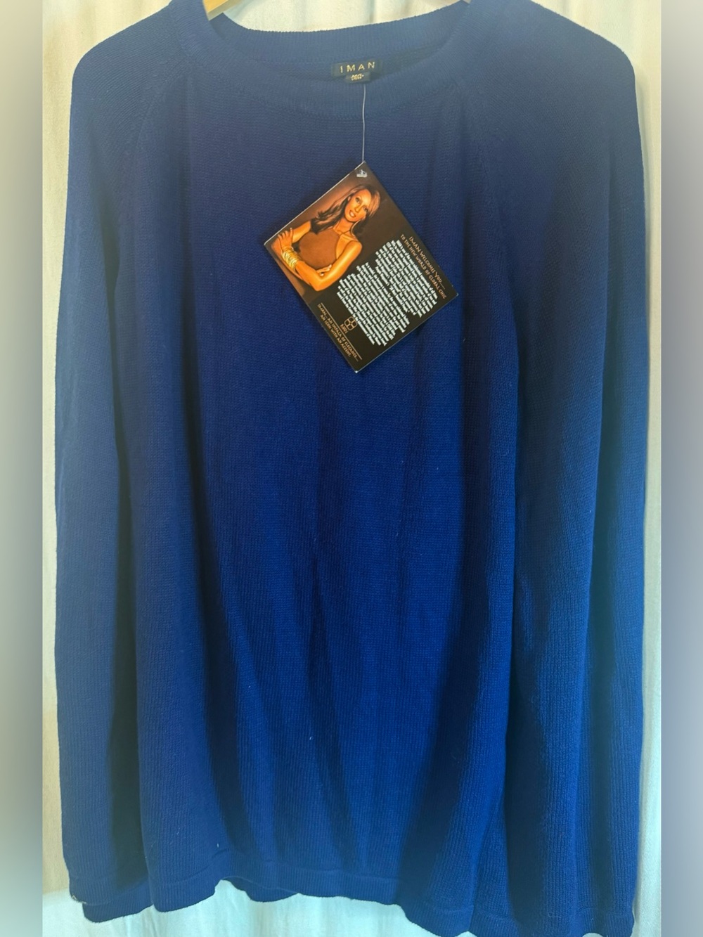 IMAN Blue Sweater Poncho